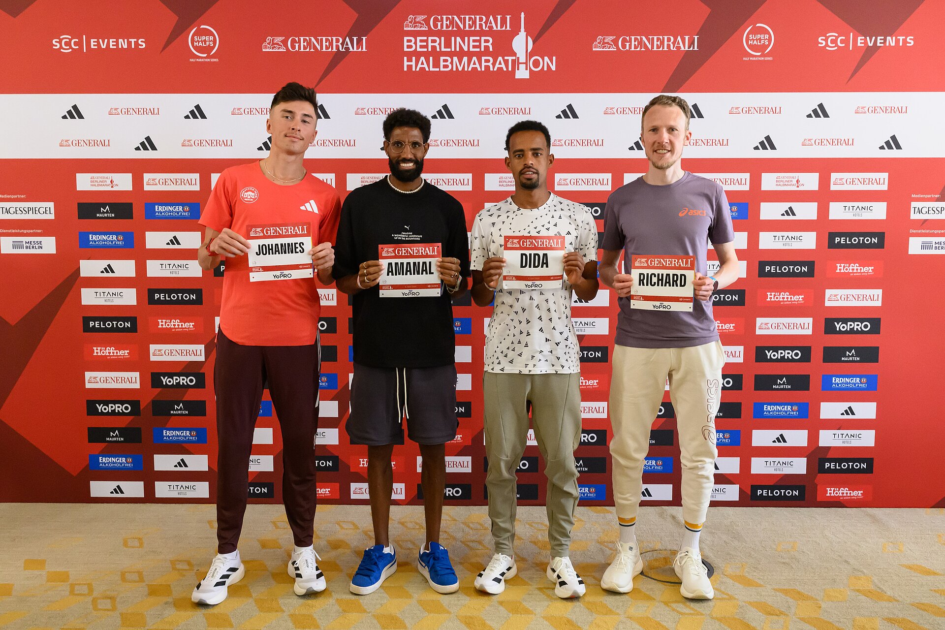 GENERALI BERLIN HALF MARATHON: First press conference with male elite athletes at the Titanic Hotel Chaussestrasse, Berlin. @ SCC EVENTS / Petko Beier