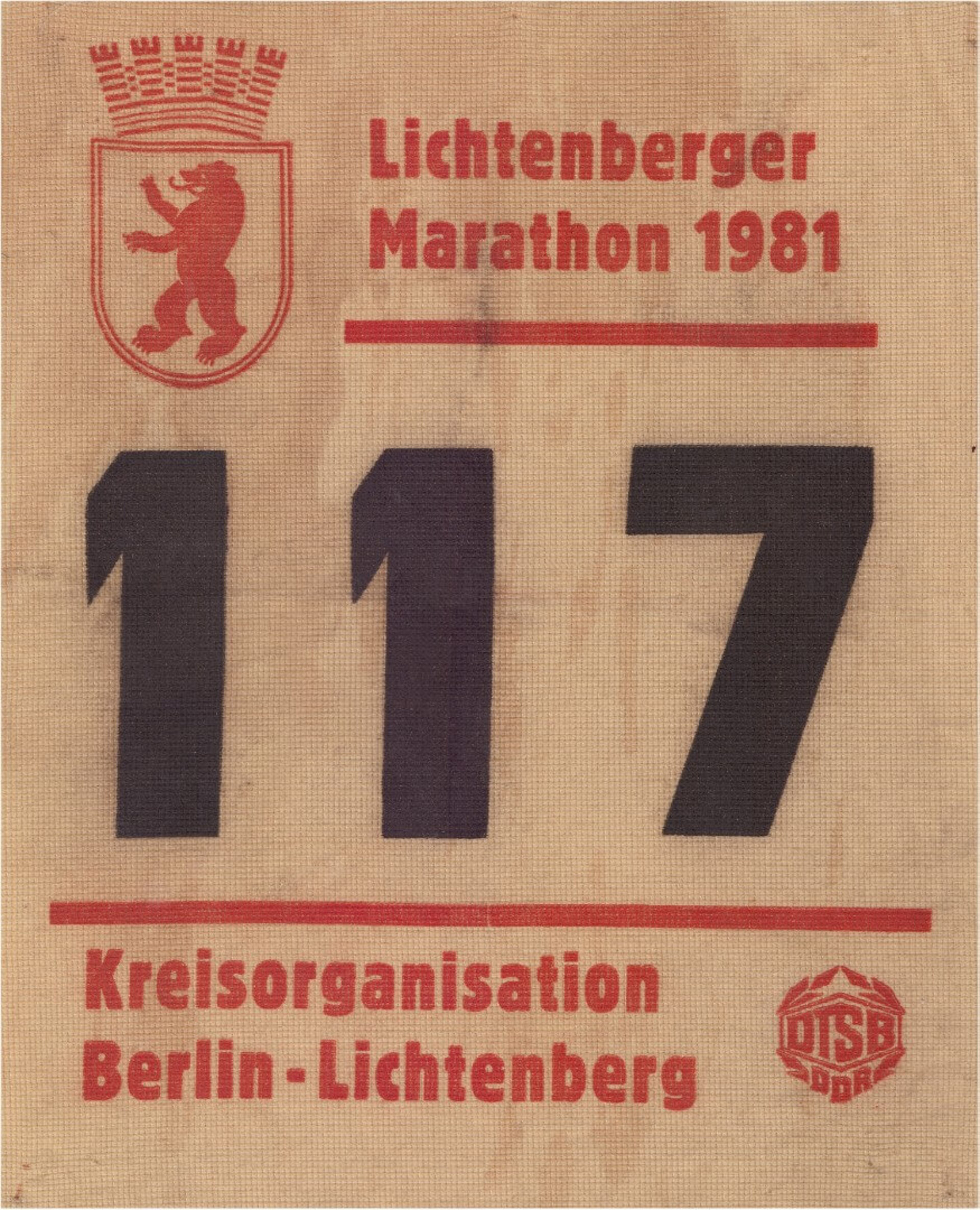 Starnummer 117 des Lichtenberger Marathon 1981.
