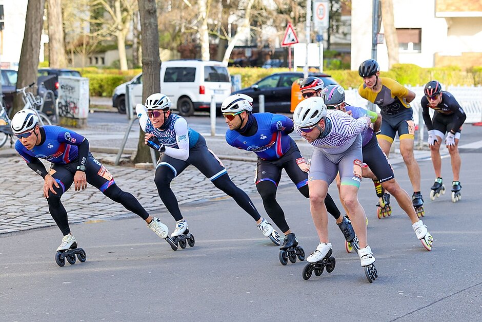 Group of skaters on the course.