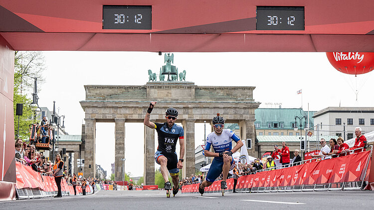 Nolan Beddiaf finishing as first male.