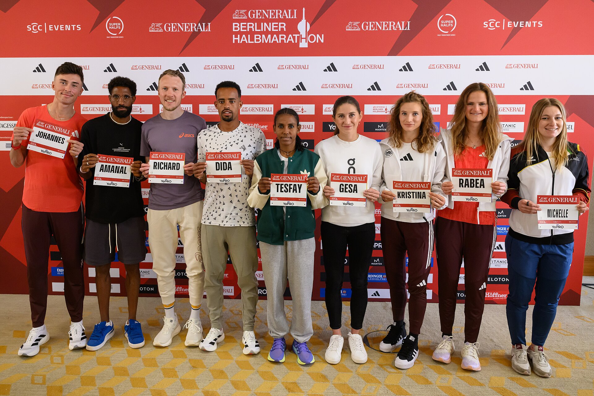 GENERALI BERLINER HALBMARATHON: First press conference with elite athletes at the Titanic Hotel Chaussestrasse, Berlin. @ SCC EVENTS / Petko Beier